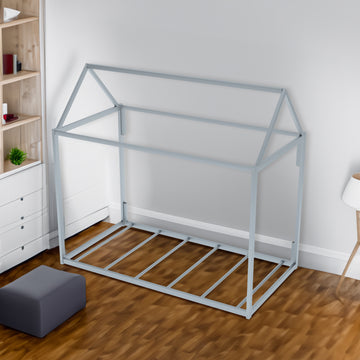 Metal House Shape Platform Bed twin