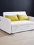 Twins Sofa Bed Cream White Fabric