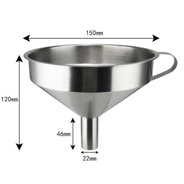 Stainless Steel Kitchen Funnel With Removable Strainer Filter Food Cooking Oil