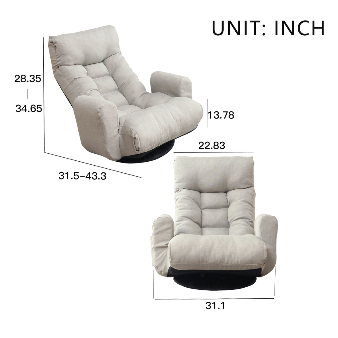 Adjustable head and waist game chair lounge chair in the living room 360 degree rotatable sofa chair