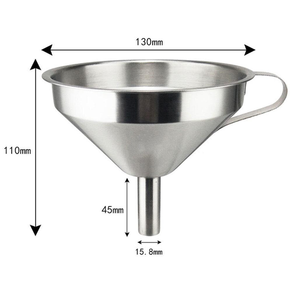 Stainless Steel Kitchen Funnel With Removable Strainer Filter Food Cooking Oil