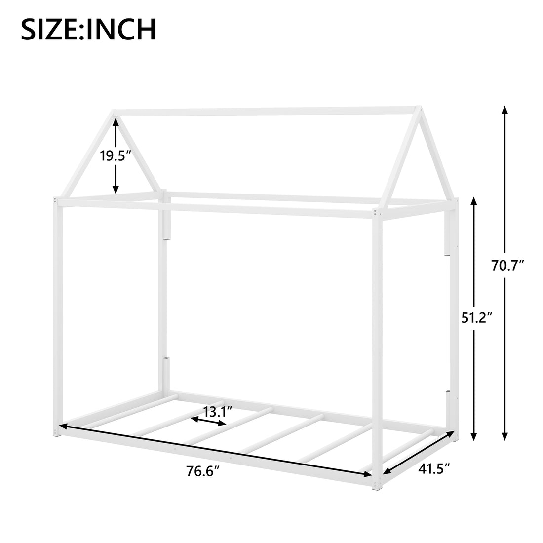 Metal House Shape Platform Bed   twin