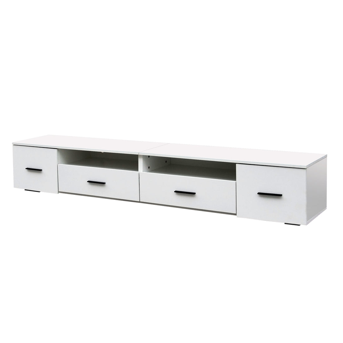 White TV Stand for Living Room Modern Entertainment Center Stand for TV Up to 90 Inch