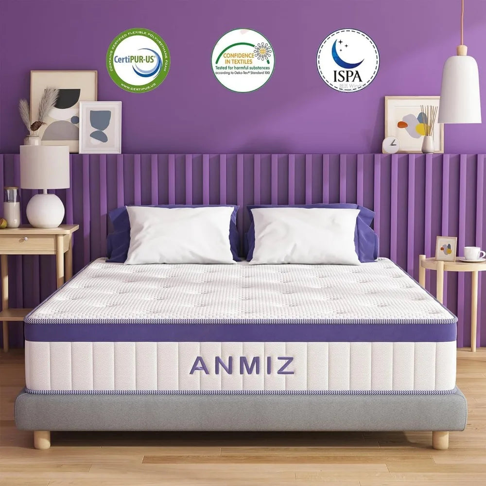 Queen Size Mattress, Rest ONLY 10 Inch Hybrid Mattress with Gel Memory Foam, Queen Size Mattress