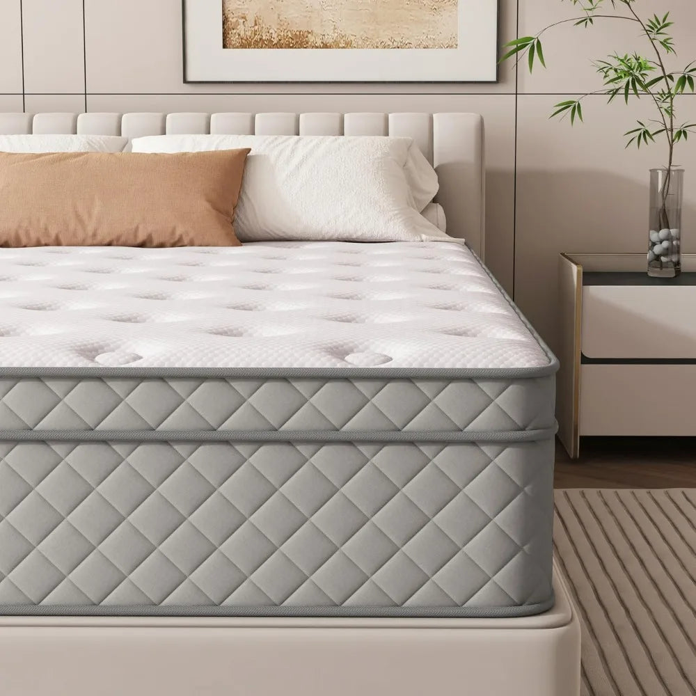 Full Mattress, 12 Inch Cooling-Gel Memory Foam and Pocket Spring Hybrid Mattress, Full Size Mattress in a Box, CertiPUR-US