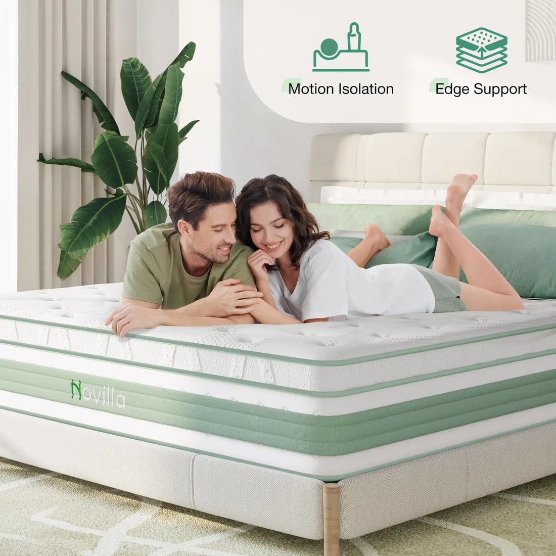 12 Inch Hybrid Mattress in a Box, Gel Inflation Memory Foam with Pocket Coils for a Cozy Night, Balance Support, Medium Firm Ful