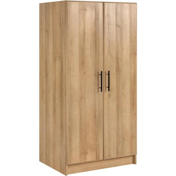 Prepac Elite 32 inch Storage Cabinet, 16" D x 32" W x 65" H, Oak