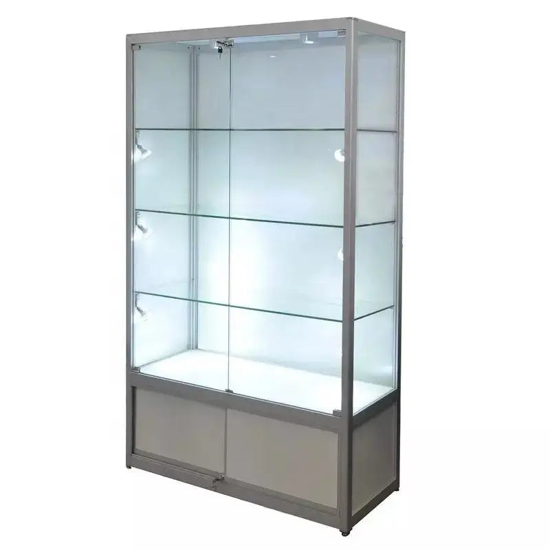 Custom, China Factory Made Fashion Jewellery Accessories Aluminum Wall Glass Cabinet Jewelry Display Jewelry Showcases